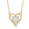 Thumbnail Image 1 of 1/5 CT. Diamond Solitaire Heart Pendant in 10K Gold