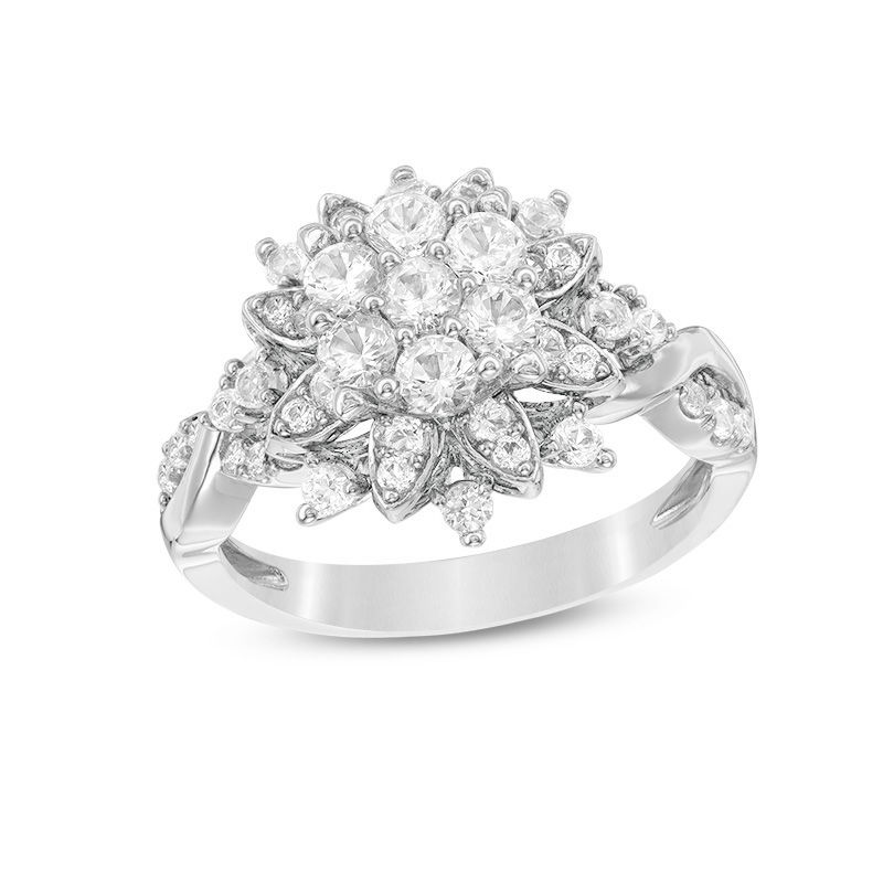 1-1/4 CT. T.W. Composite Diamond Starburst Ring in 14K White Gold