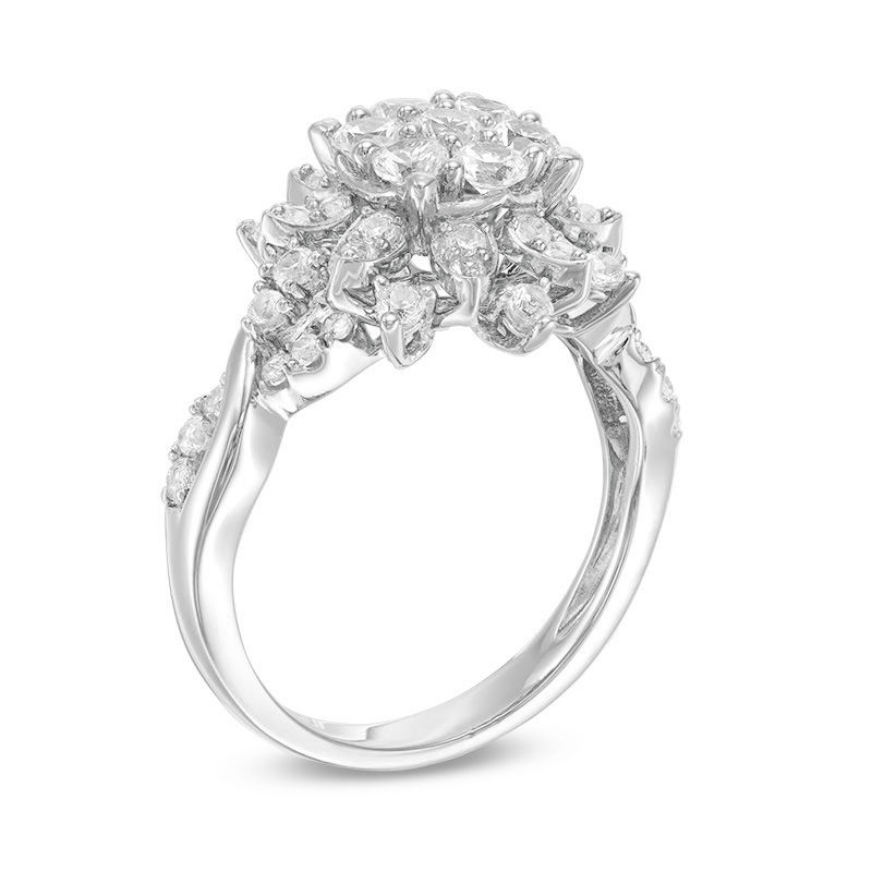 1-1/4 CT. T.W. Composite Diamond Starburst Ring in 14K White Gold