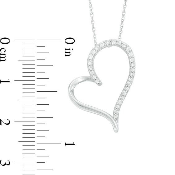 1/6 CT. T.w. Diamond Heart Pendant in 10K White Gold