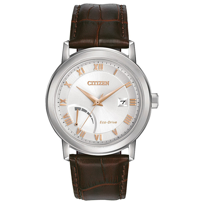 Men's Citizen Eco-Drive® Strap Watch with Silver-Tone Dial (Model: AW7020-00A)