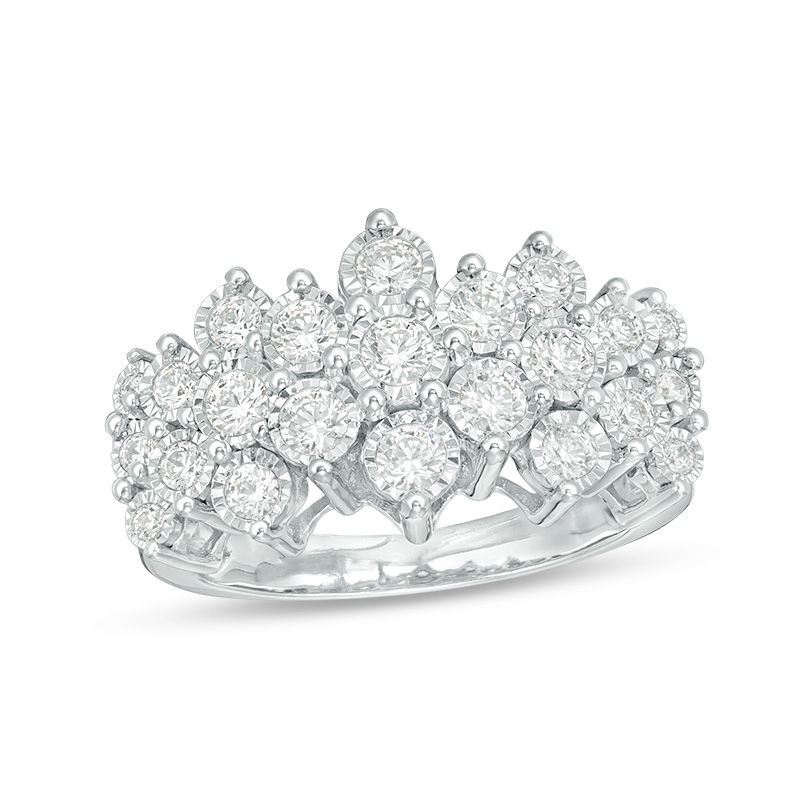 Main Image 1 of 1 CT. T.W. Diamond Composite Pyramid Ring in 10K White Gold