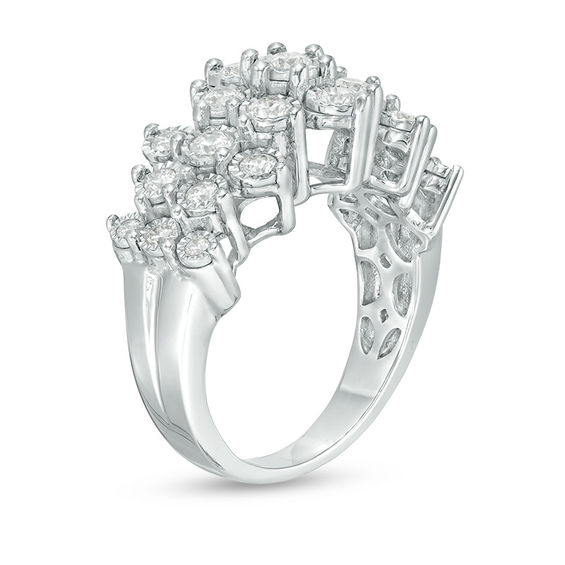 1 CT. T.w. Diamond Composite Pyramid Ring in 10K White Gold