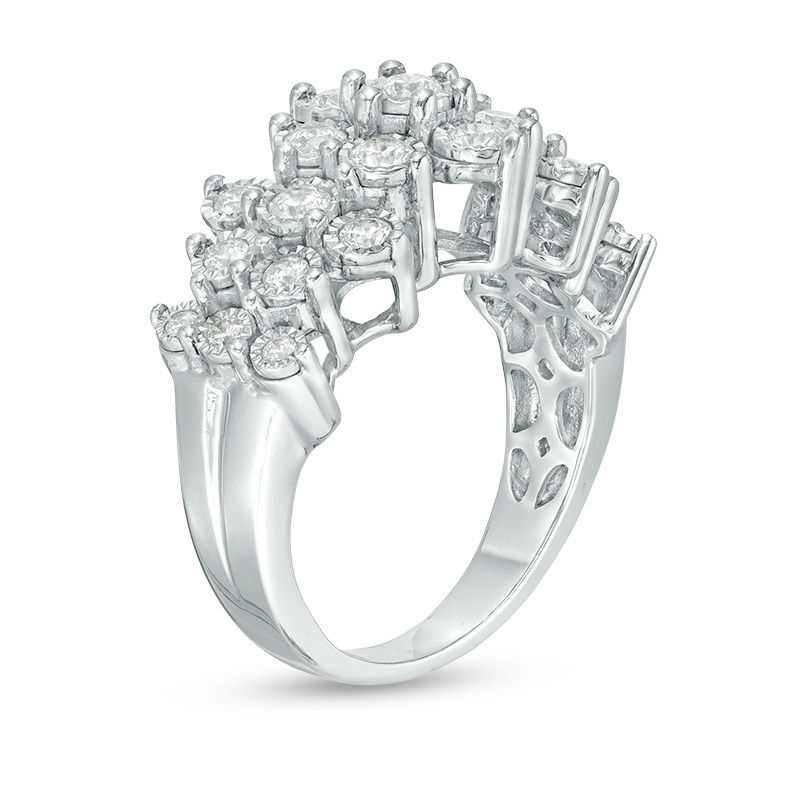 Main Image 2 of 1 CT. T.W. Diamond Composite Pyramid Ring in 10K White Gold
