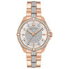 Thumbnail Image 0 of Ladies' Bulova Crystal Accent Rose-Tone Watch with White Dial (Model: 98L229)