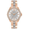 Thumbnail Image 1 of Ladies' Bulova Crystal Accent Rose-Tone Watch with White Dial (Model: 98L229)