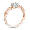 Thumbnail Image 1 of 3/8 CT. T.W. Diamond Frame Twist Shank Engagement Ring in 10K Rose Gold