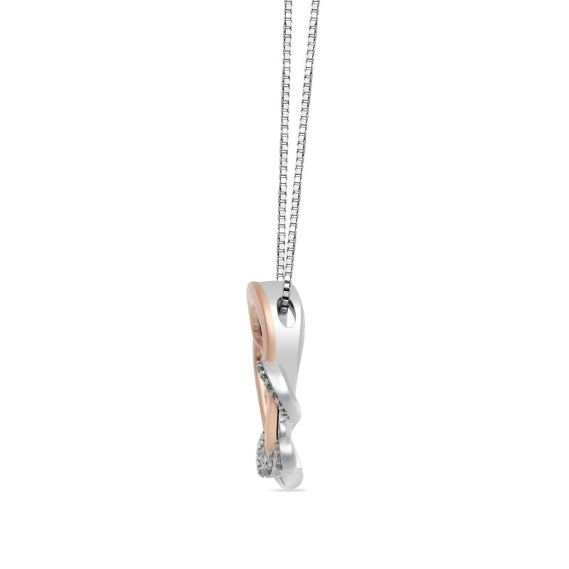 Main Image 2 of Open Hearts by Jane Seymour™ 1/15 CT. T.W. Diamond Pendant in Sterling Silver and 10K Rose Gold