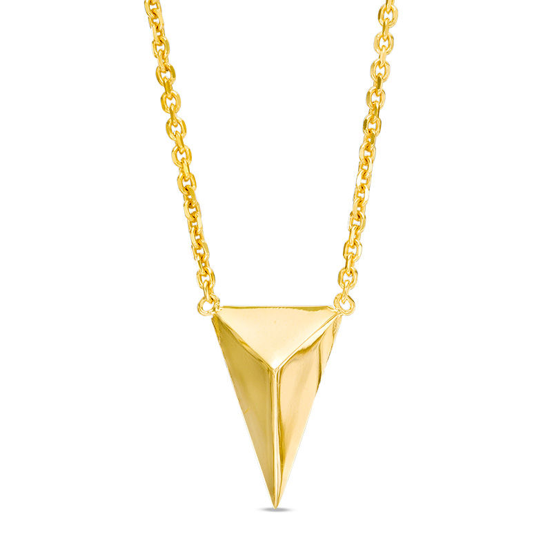 Main Image 1 of Elongated Triangle Necklace in 10K Gold