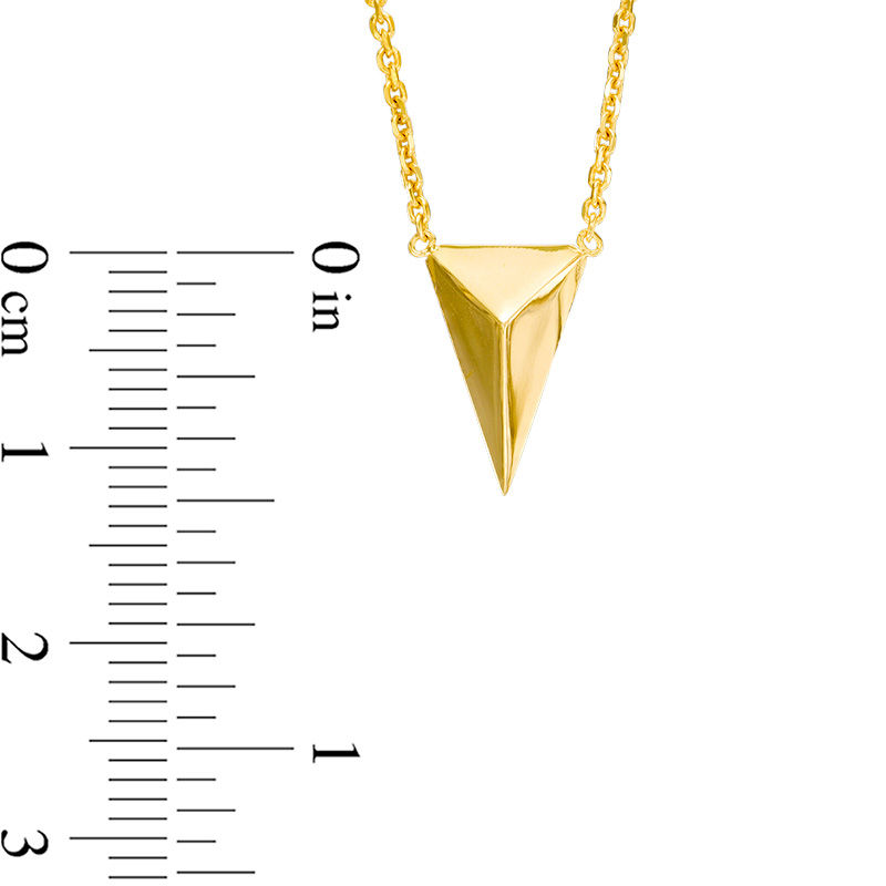 Main Image 2 of Elongated Triangle Necklace in 10K Gold
