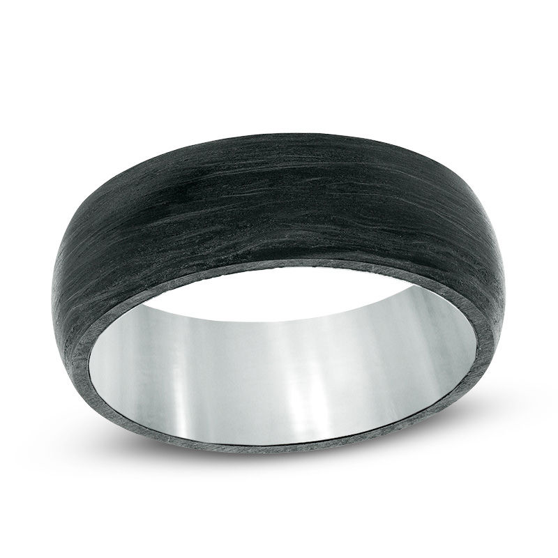 Main Image 1 of Carbon Fiber and Stainless Steel Band - Size 10.5