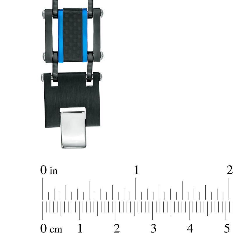 Main Image 3 of 1/5 CT. T.W. Diamond Carbon fiber Bracelet in Two-Tone IP Stainless Steel - 8.5"