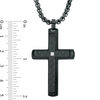 Thumbnail Image 2 of Men's Diamond Accent Carbon fiber Cross Pendant in Stainless Steel with Black IP - 24"