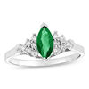 Thumbnail Image 0 of Marquise Emerald and 1/5 CT. T.W. Diamond Composite Ring in 14K White Gold