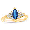 Thumbnail Image 0 of Marquise Blue Sapphire and 1/5 CT. T.W. Diamond Composite Ring in 14K Gold