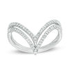 Thumbnail Image 0 of 3/8 CT. T.W. Diamond Elongated Double Chevron Band in 10K White Gold