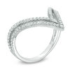Thumbnail Image 1 of 3/8 CT. T.W. Diamond Elongated Double Chevron Band in 10K White Gold