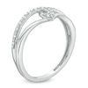 Thumbnail Image 1 of Diamond Accent Looped Chevron Ring in 10K White Gold