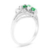 Thumbnail Image 1 of Marquise Emerald and Diamond Accent Three Stone Bypass Ring in 14K White Gold