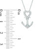 Thumbnail Image 1 of 1/10 CT. T.W. Diamond Heart-Top Anchor Pendant in 10K White Gold