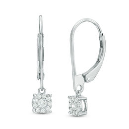 1/5 CT. T.W. Composite Diamond Drop Earrings in 10K White Gold