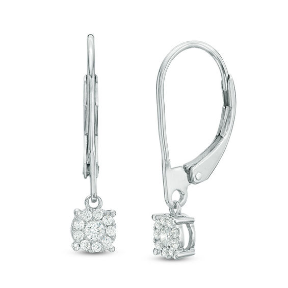 1/5 CT. T.w. Composite Diamond Drop Earrings in 10K White Gold