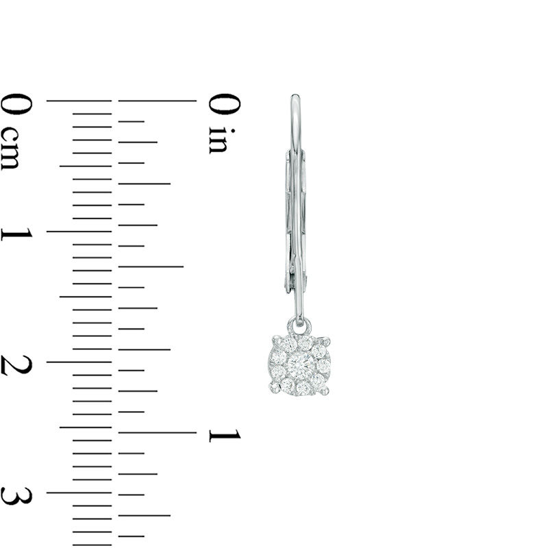 Main Image 2 of 1/5 CT. T.W. Composite Diamond Drop Earrings in 10K White Gold