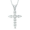 Thumbnail Image 1 of 1-1/5 CT. T.W. Diamond Cross Pendant in 14K White Gold
