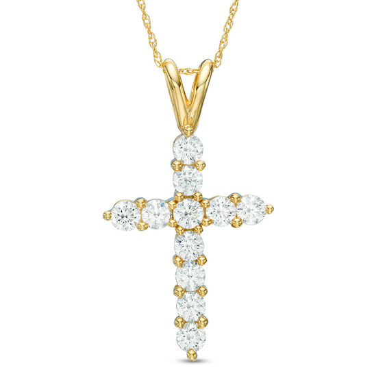 1-1/4 CT. T.W. Diamond Cross Pendant in 14K Gold | Diamond Necklaces ...