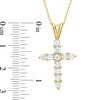 Thumbnail Image 2 of 1-1/5 CT. T.W. Diamond Cross Pendant in 14K Gold