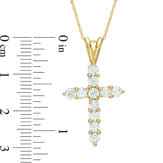 1-1/5 CT. T.w. Diamond Cross Pendant in 14K Gold
