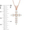 Thumbnail Image 1 of 1-1/5 CT. T.W. Diamond Cross Pendant in 14K Rose Gold