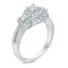 Thumbnail Image 1 of 1 CT. T.W. Princess-Cut Diamond Frame Three Stone Vintage-Style Engagement Ring in 14K White Gold