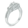 Thumbnail Image 2 of 1 CT. T.W. Princess-Cut Diamond Frame Three Stone Vintage-Style Engagement Ring in 14K White Gold