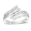 Thumbnail Image 0 of 1/2 CT. T.W. Diamond Bypass Contour Wedding Band in 14K White Gold