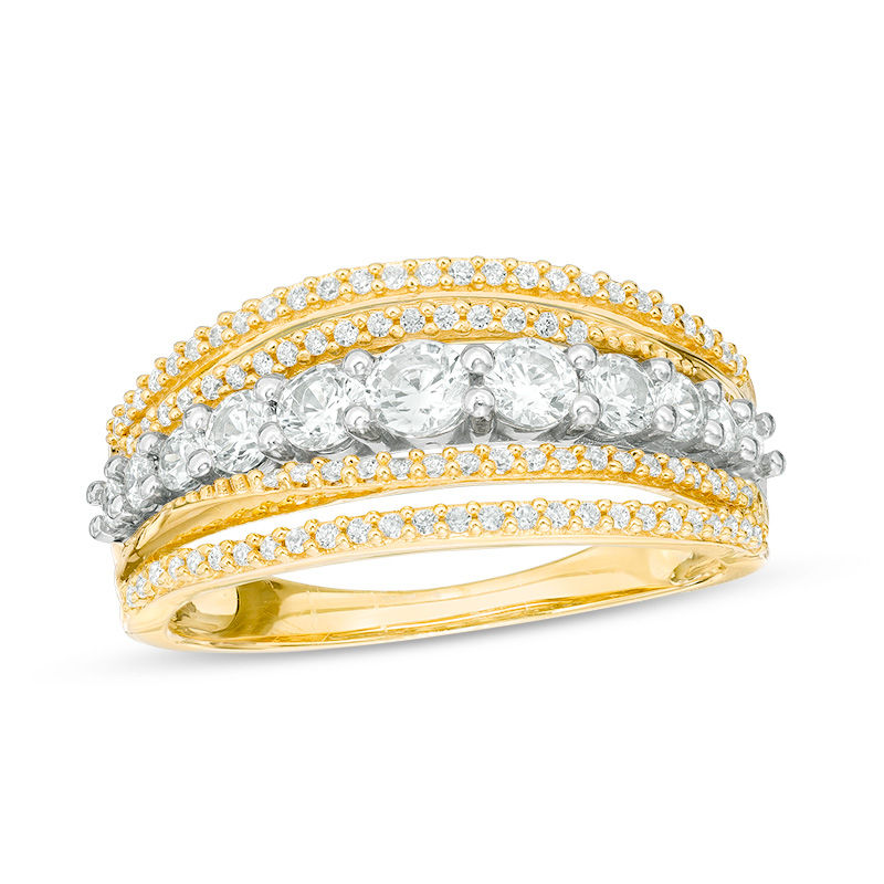 1 CT. T.W. Diamond Multi-Row Split Shank Band in 14K Gold