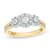 Thumbnail Image 0 of 1 CT. T.W. Diamond Frame Three Stone Engagement Ring in 14K Two-Tone Gold