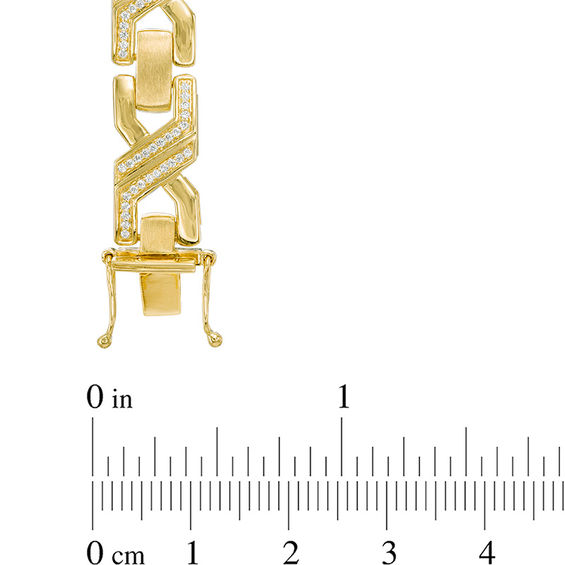 1 CT. T.w. Diamond Greek-Style "X" Link Bracelet in 10K Gold - 8.5"