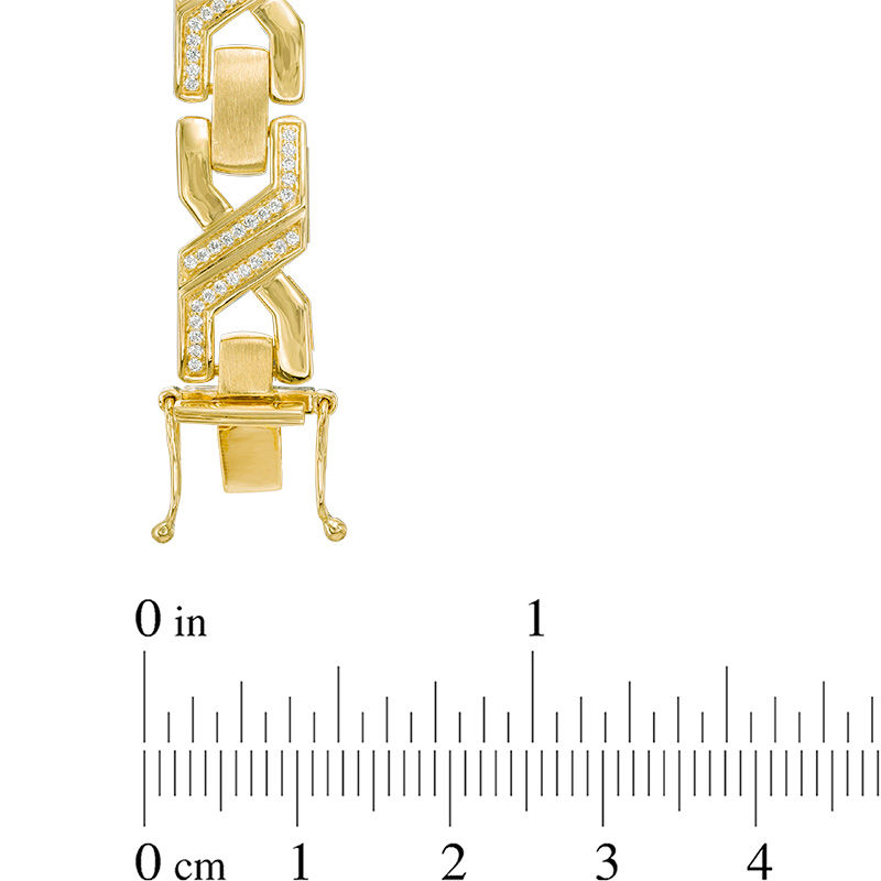 Main Image 2 of 1 CT. T.W. Diamond Greek-Style "X" Link Bracelet in 10K Gold - 8.5"