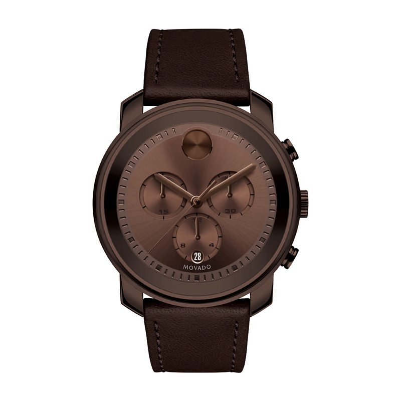 Men’s Movado Bold® Brown IP Chronograph Strap Watch (Model: 3600420)