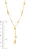 Thumbnail Image 2 of Diamond-Cut Round and Marquise Beaded "Y"  Necklace in 10K Gold - 17"
