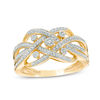 Thumbnail Image 0 of 1/4 CT. T.W. Diamond Woven Ring in 10K Gold