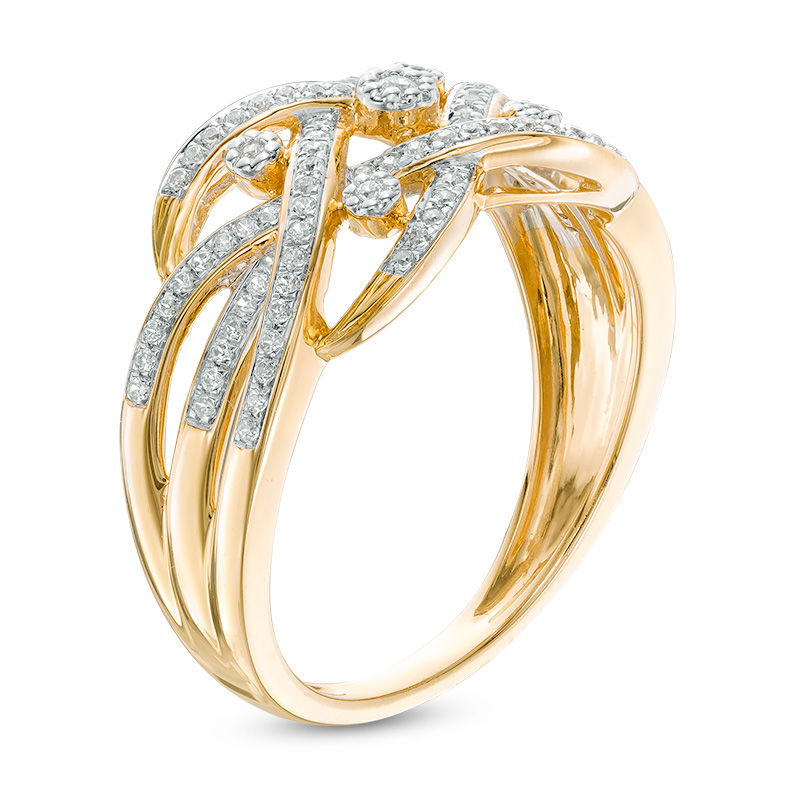 1/4 CT. T.W. Diamond Woven Ring in 10K Gold