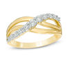 Thumbnail Image 0 of 1/2 CT. T.W. Diamond Layered Crossover Split Shank Ring in 10K Gold