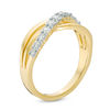 Thumbnail Image 1 of 1/2 CT. T.W. Diamond Layered Crossover Split Shank Ring in 10K Gold