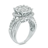 Thumbnail Image 2 of 2-1/2 CT. T.W. Quad Princess-Cut Diamond Double Frame Engagement Ring in 14K White Gold
