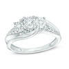 Thumbnail Image 1 of 1/4 CT. T.W. Diamond Past Present Future® Bypass Engagement Ring in 10K White Gold
