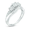 1/4 CT. T.W. Diamond Past Present Future® Bypass Engagement Ring in 10K White Gold