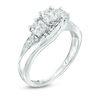 Thumbnail Image 2 of 1/4 CT. T.W. Diamond Past Present Future® Bypass Engagement Ring in 10K White Gold