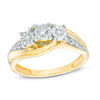 Thumbnail Image 1 of 1/4 CT. T.W. Diamond Past Present Future® Bypass Engagement Ring in 10K Gold